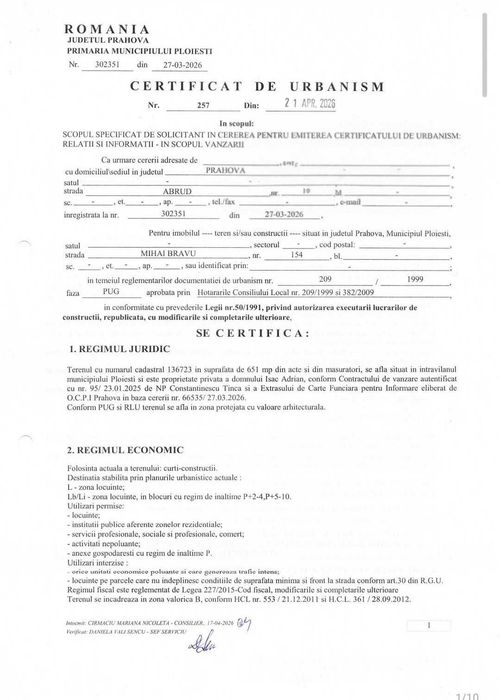 TEREN intravilan/Bloc P+4, P+5-10/Clinica/Magazin/Sediu Firma