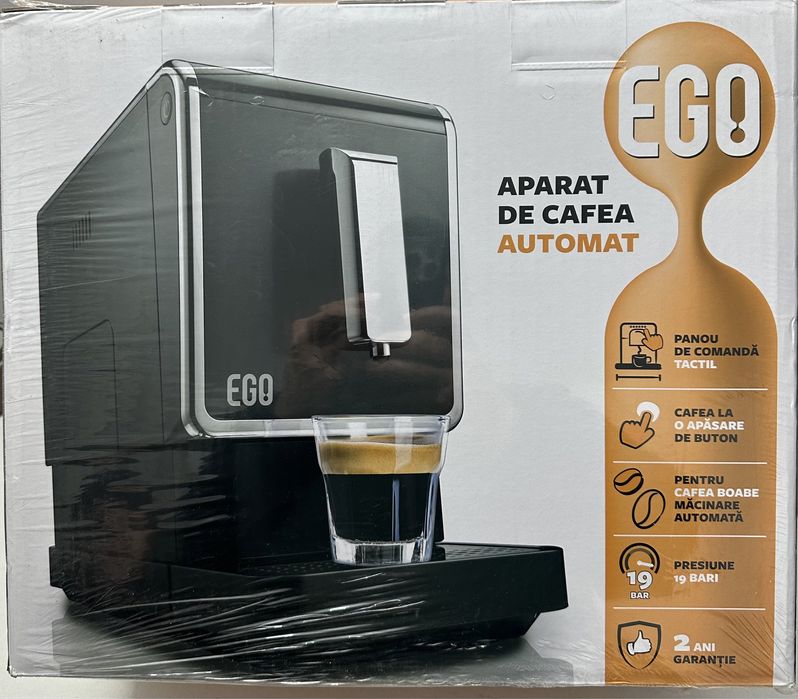 Espressor automat EGO Slim, 1470W, 19 bar, Touch display, Autocuratare