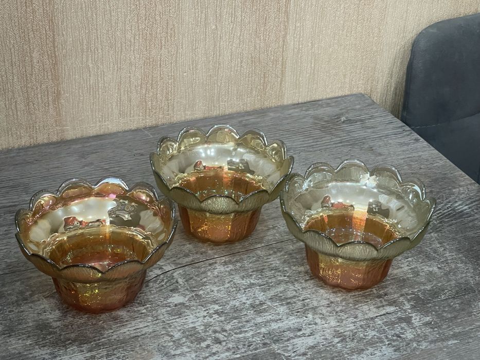 Салатник хрустальный, набор тарелок