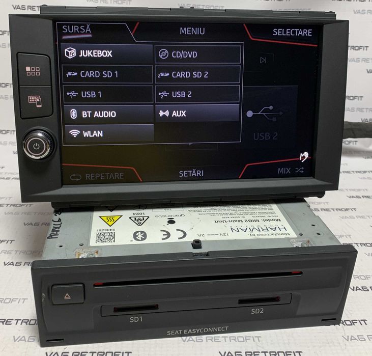 Navigatie Seat Leon 5F Originala MIB 2 Harman Carplay AppConnect Waze