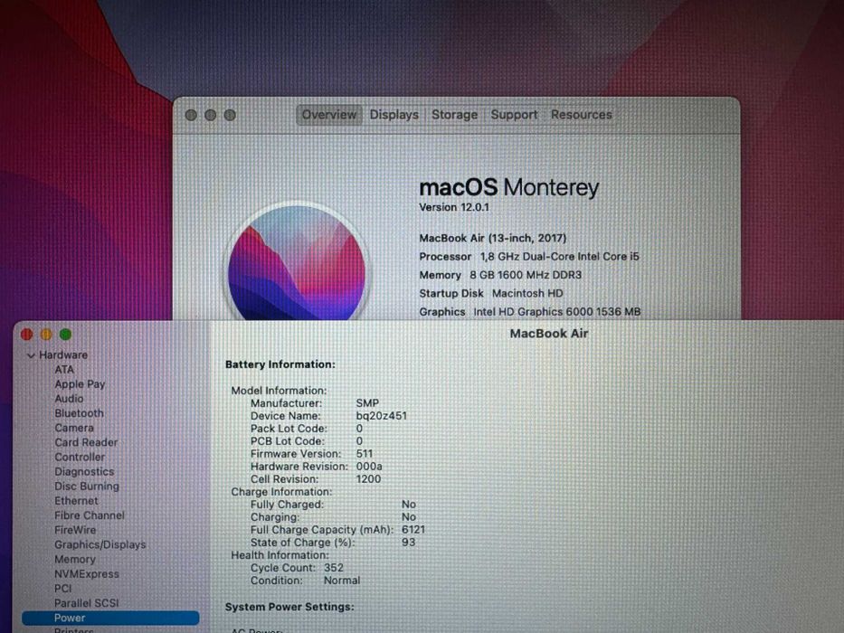 13.3' Core i5 Apple MacBook Air Mid 2017 8GB RAM/128GB SSD/Intel HD 6000/Батерия 6 часа