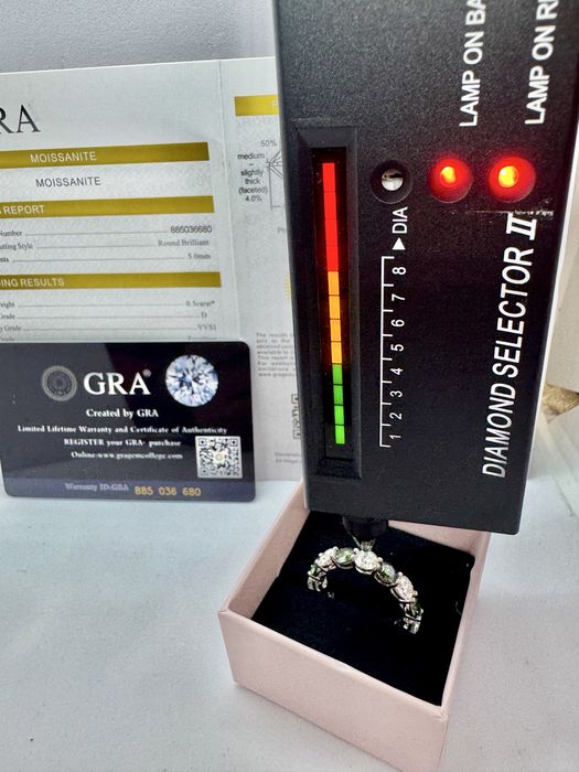 Сребърен пръстен с мойсанит (Диамант) 7.5 карата