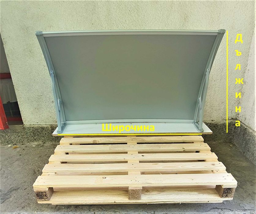 Навес, козирка с плътна сянка. Бонд - 3 мм. с пластмасови ребра