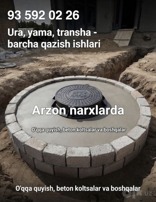 Urachi kalods yama barcha qazish ishlari arzon narx