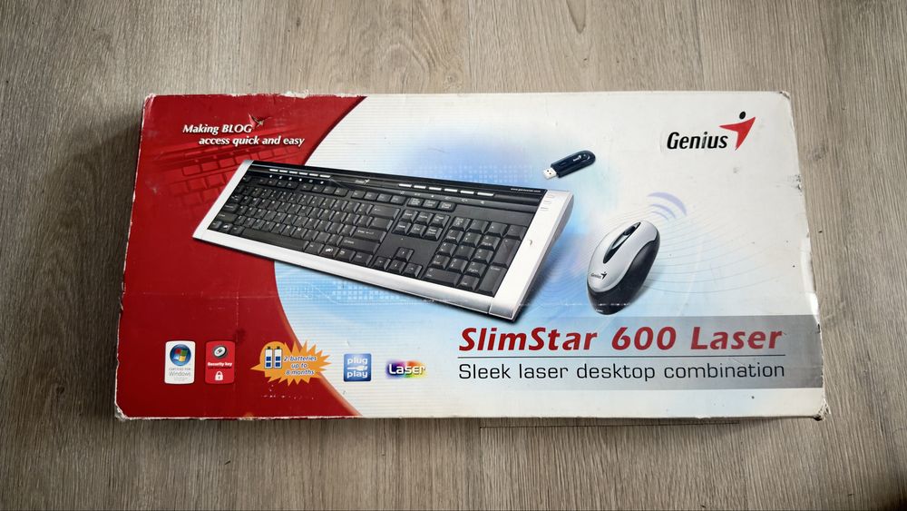 Set wireless Genius SlimStar 600 Laser NOU complet cu cutie