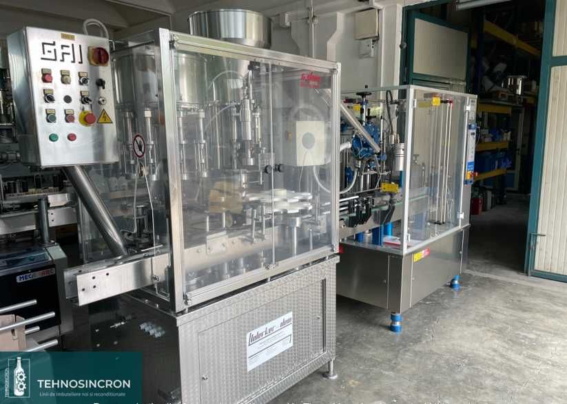 Linie de imbuteliat - AUTOMATA - Umplere/Dopuire/Etichetare/Capisonare
