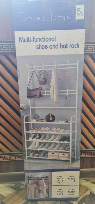 Вешалка напольная  с полками для обуви, в прихожую. Обувница / обувник