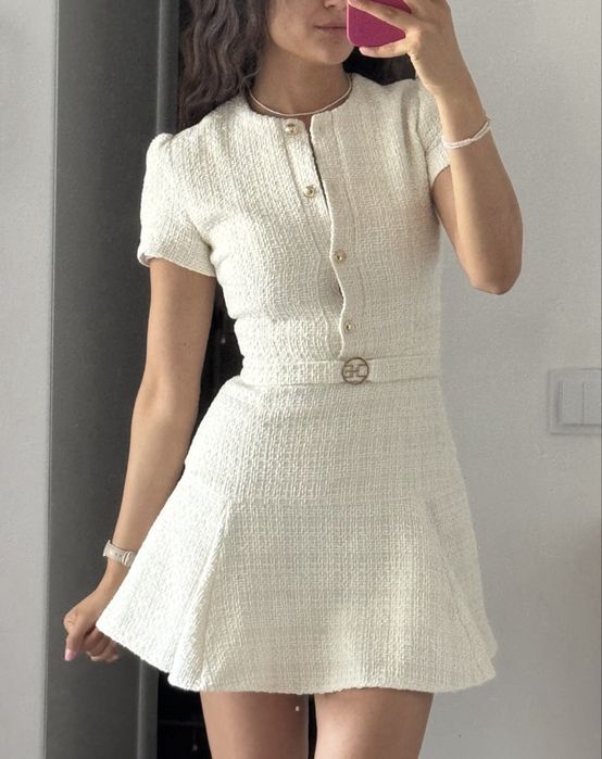 Рокля бяла букле Christine fashion