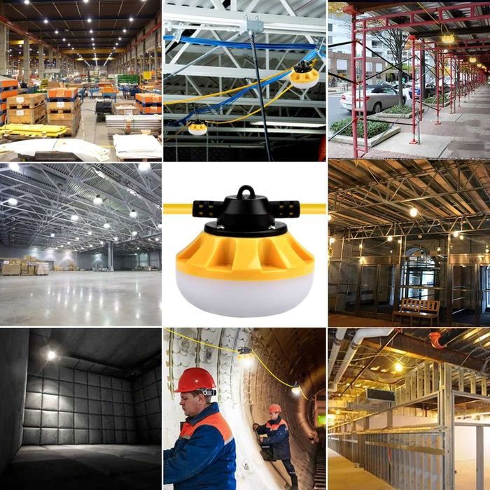 LED работна лампа 30 метра 100W, 10 вградени лампи, 5000LM, IP66