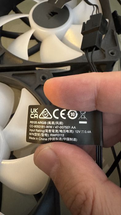 Ventilatoare carcasa Corsair RS120 ARGB 120mm PWM, Negre, Triple Pack