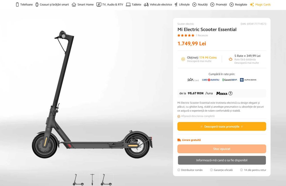 Lot Trotinete electrice Xiaomi NOI* SUPER PRET