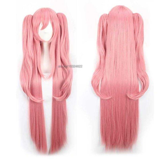 Дълга розова перука с две опашки Krul Tepes Anime Owari No Seraph