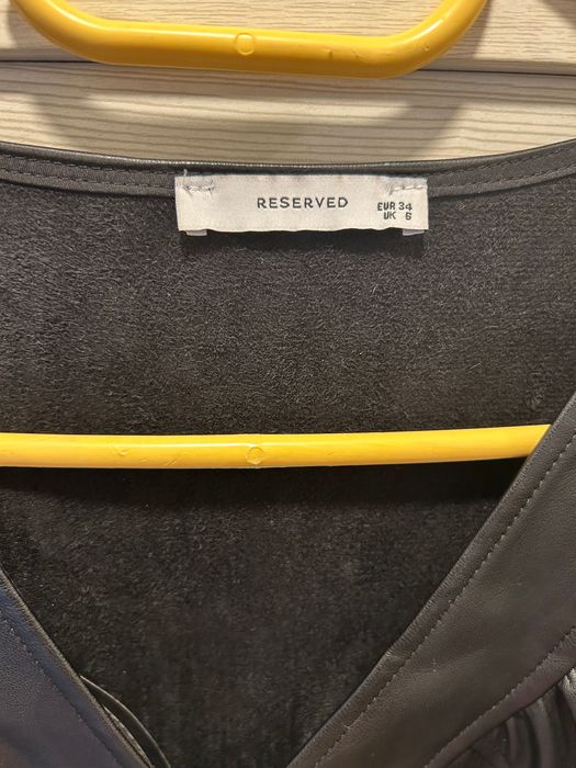 Черна кожена рокля “Reserved”