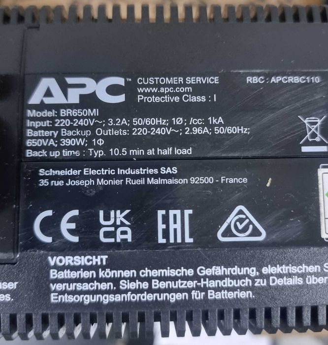 UPS APC Schneider Electric Back-UPS Pro BR650MI – 650VA / 390W ( 2 buc)