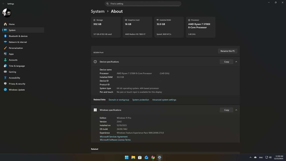 Гейминг PC RX 7800 XT | Ryzen 7 | 32GB RAM | 1TB NVMe | Гаранция