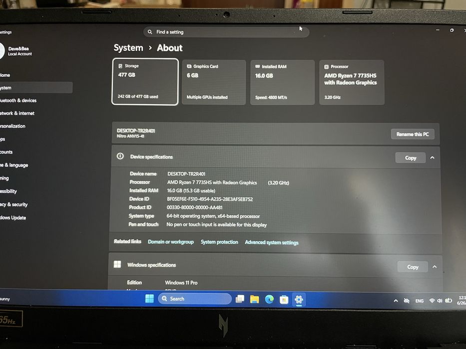 Acer Nitro V15 ANV15-41