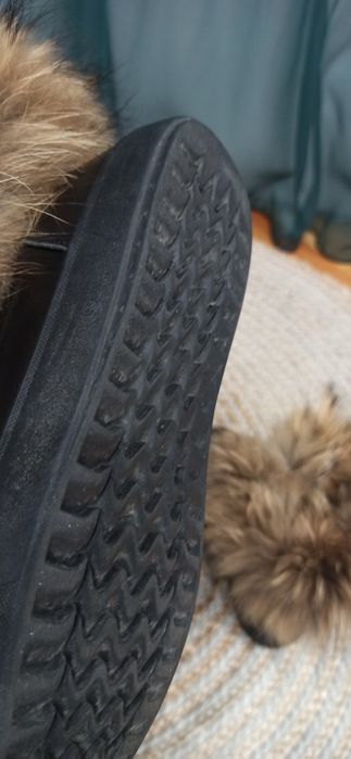 Боти / кецове, естествена кожа и пух, размер 38