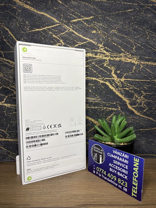 Iphone 18 pro max/256gb/Nou/Garantie 2 Ani Centrul de Telefoane/ posibilitate rate