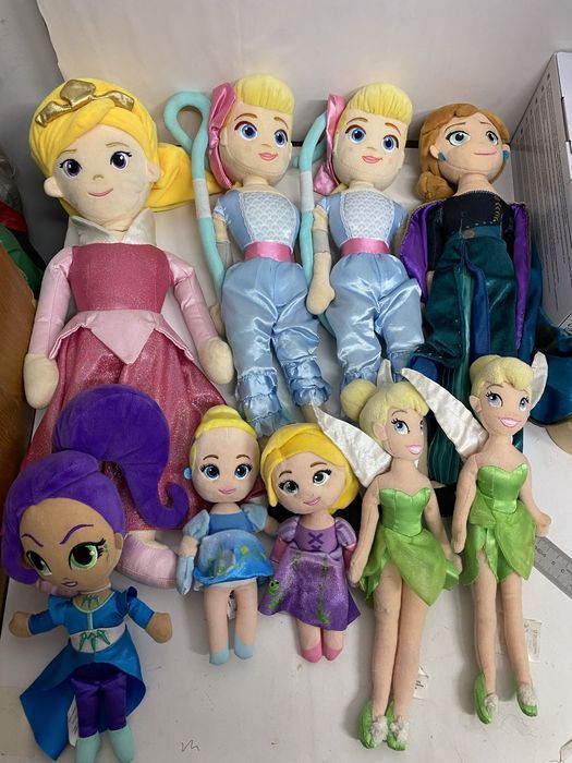 Disney lot 9 jucării din pluș papuși prințese diverse modele