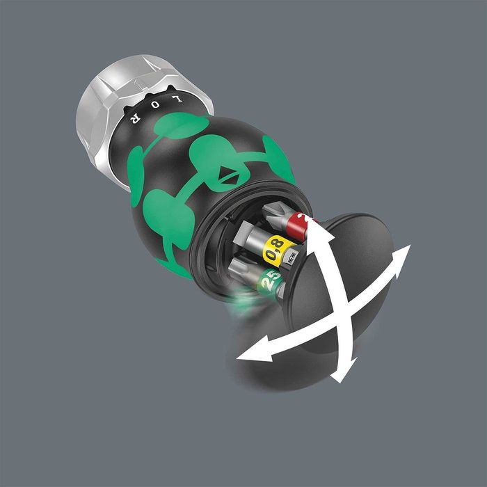 къса отвертка с 6 бр. битове, WERA Kraftform Kompakt Германия