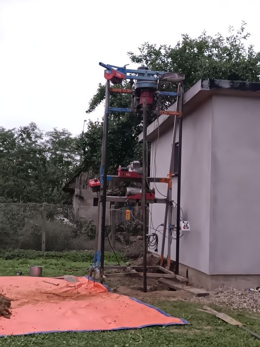 Instalație foraj, mașina de fântâni, varianta umed și uscat, monofazat