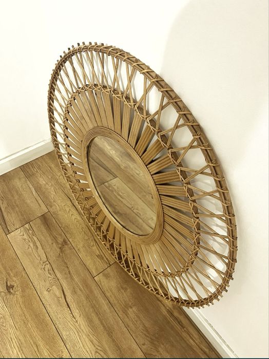 Зеркало круглое дерево деревянное