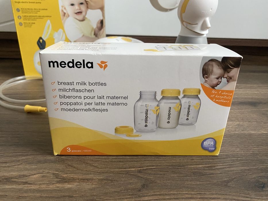 Електрическа помпа за кърма MEDELA Solo плюс комплект шишета за кърма