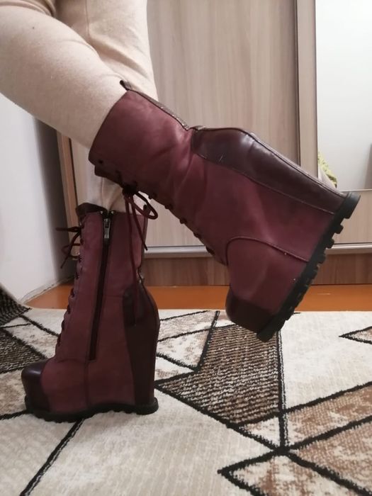 Ботинки кожаные Glossi дешево