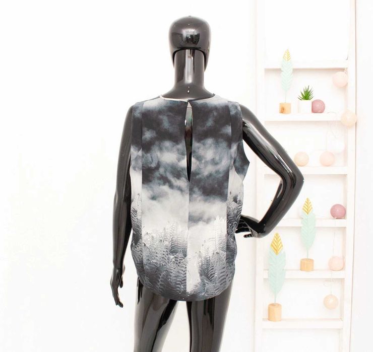 SAMSOE SAMSOE дамски копринен потник в сиво свободна кройка S