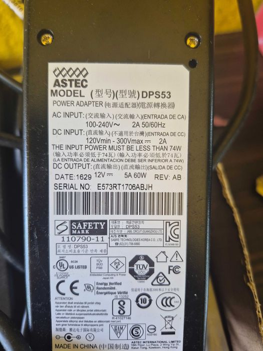 Alimentator 12V DC 5A, 60W Astec