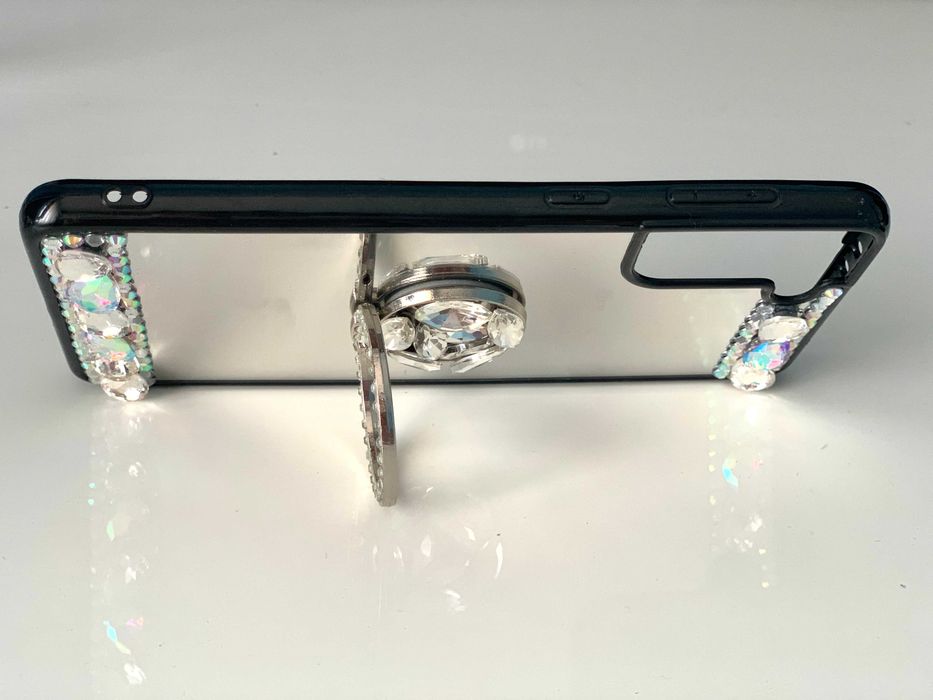 Husa oglinda cu inel si pietricele pt. Samsung Galaxy S21 , S21 FE 5G