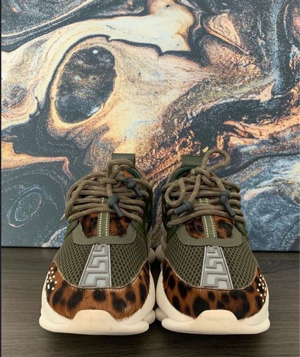 Sneakers versace chain reaction jungle animal print