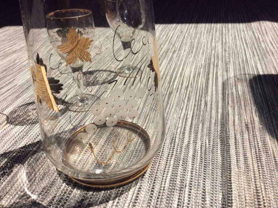 сервиз за ракия с позлата