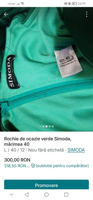 Rochie de ocazie verde Simoda mărimea 40