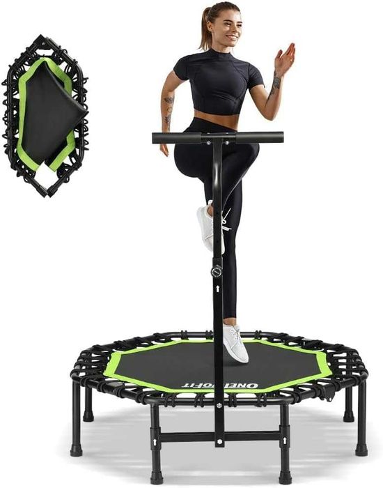 Trambulină pliabilă pentru adulți ONETWOFIT, mini-trambulină de fitness (101/107/114 cm)