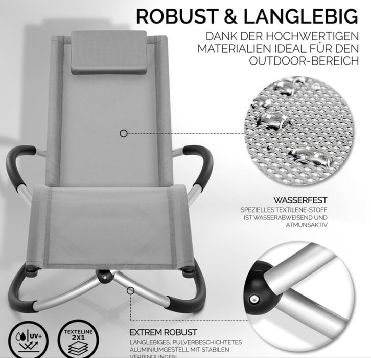 tillvex® Градински шезлонг Сив