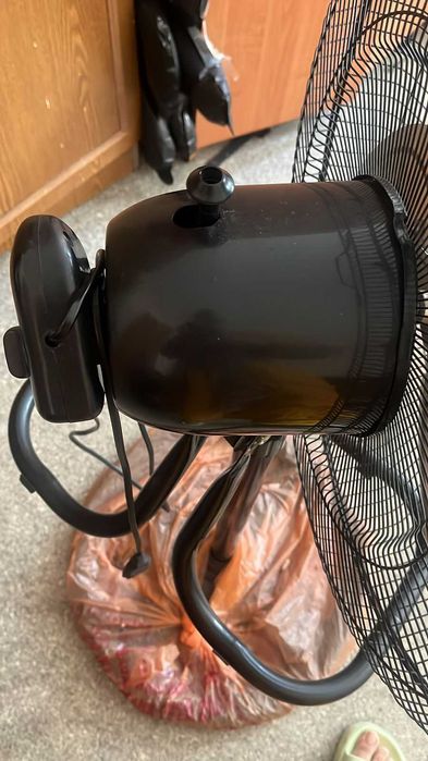 Standing fan in black colour.