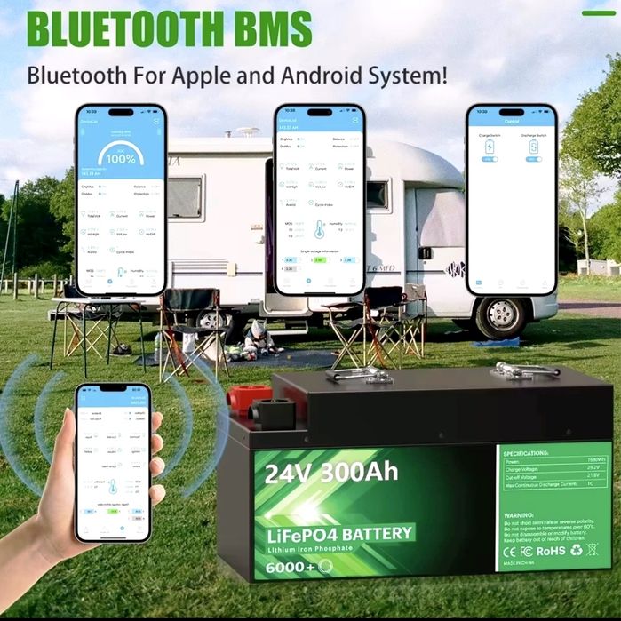 Baterie LiFePo4 24V 300Ah cu bluetooth