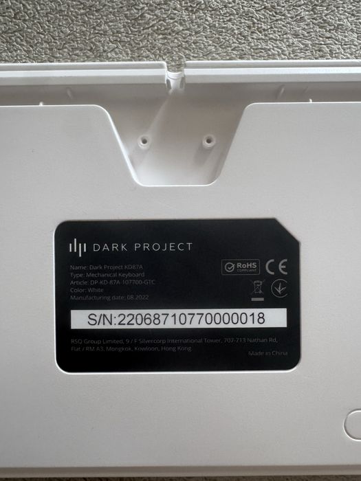 Tastatură De Gaming Dark Project KD87A White