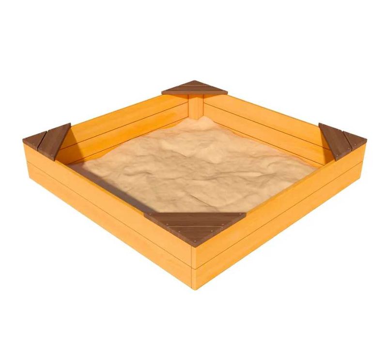 Песочница с сидушкой и бортами 115х115х21см Perfetto Kids