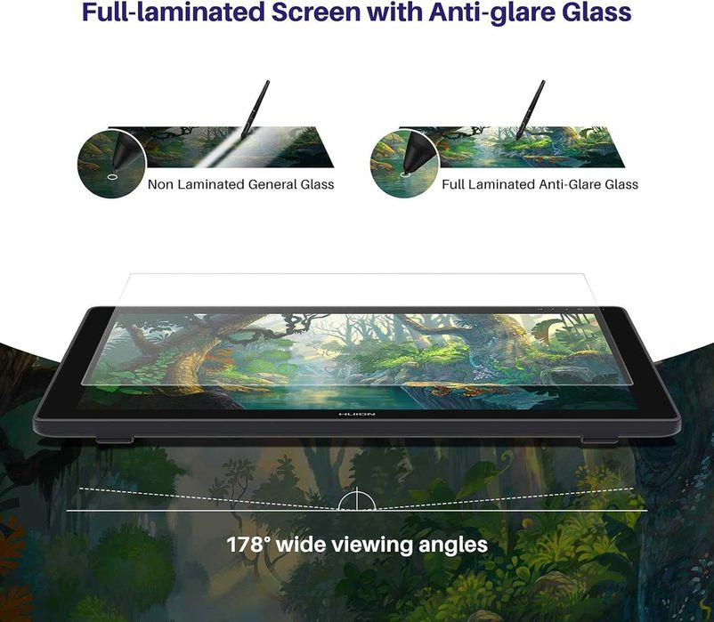 Графический планшет с Экраном Huion Kamvas 24 Plus 140% sRGB QLED