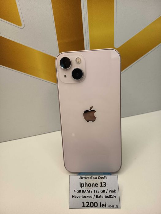 Iphone 13 128GB Pink/Neverlocked/Baterie:81%/Aspect impecabil! ID9916