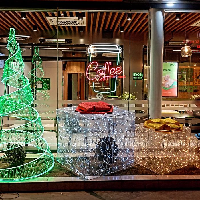 Новогодние оформление изготовление фигурок светодиодные светильники