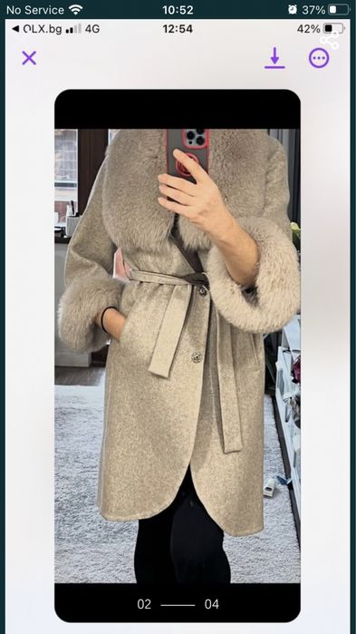 Елегантно палто Алпака с лисица