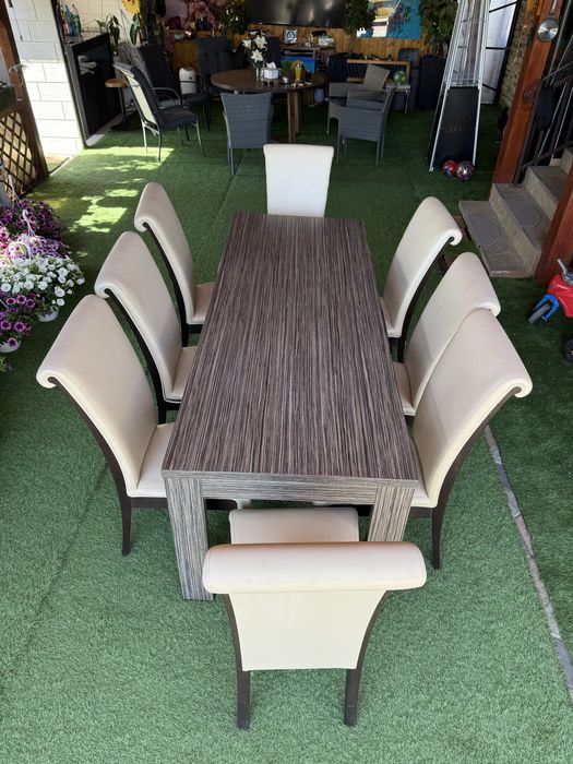 Masa living | sufragerie | dinning cu 8 scaune