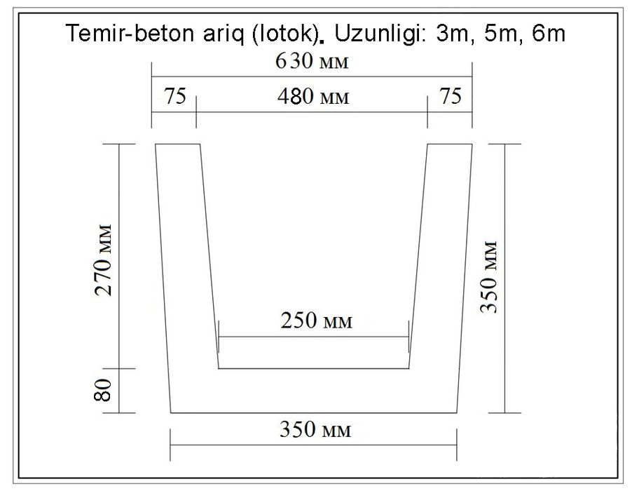 Temir-beton ariq Latok|Lotok|Латок|Лоток