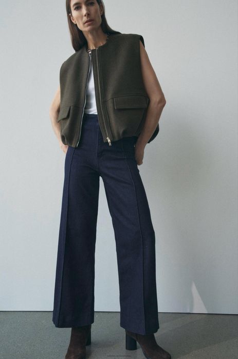 Zara дънки с широк крачол
