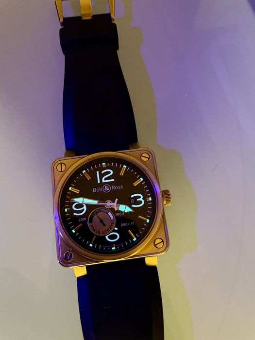 Златен ,часовник! Bell&Ross BR 01-97 RESERVE de MARCHE Rose Gold 18 k