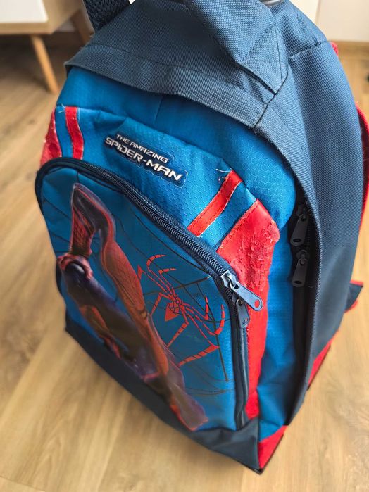 Ghiozdan pe roți - tip troler - Spider-Man, cu mâner telescopic