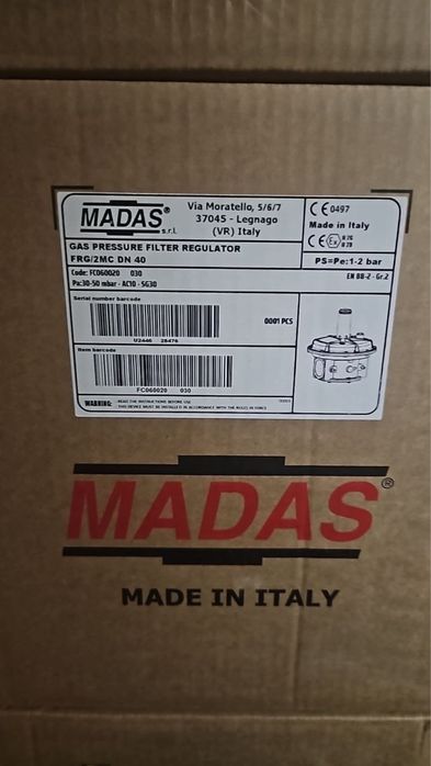 Мадас газ редуктор d20 d110 Размери